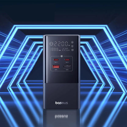 Зарядно устройство за мрежа Baseus PowerCombo, 35W, 5A, 2 x USB-A - 2 x USB-C - 3 x Schuko, Черно, Реупаковано E00023606113-00