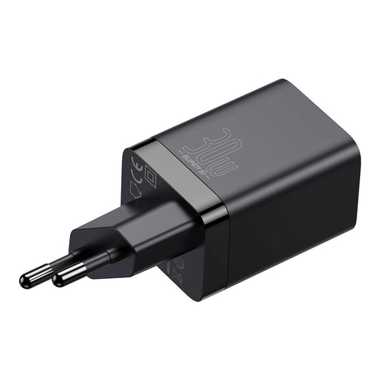 Мрежово зарядно устройство Baseus Super Si Pro, 30W, 3A, 1 x USB-A - 1 x USB-C, черно CCSUPP-E01