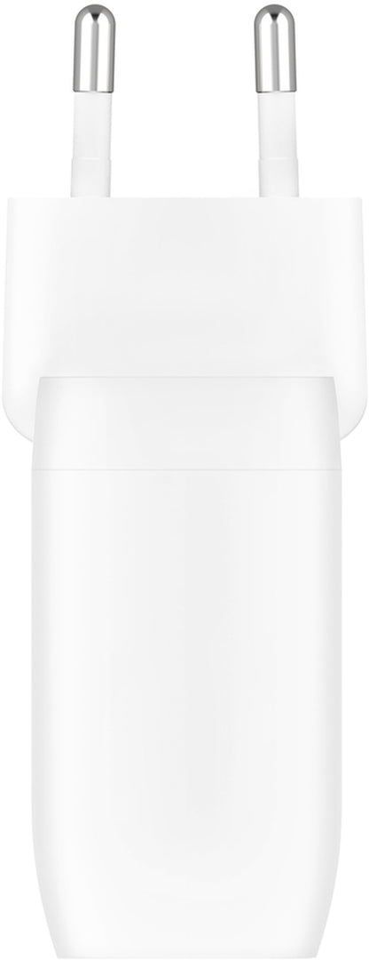 Зарядно устройство за мрежа Belkin BoostCharge Pro Dual, 60W, 3A, 2 x USB-C, бяло WCB010vfWH
