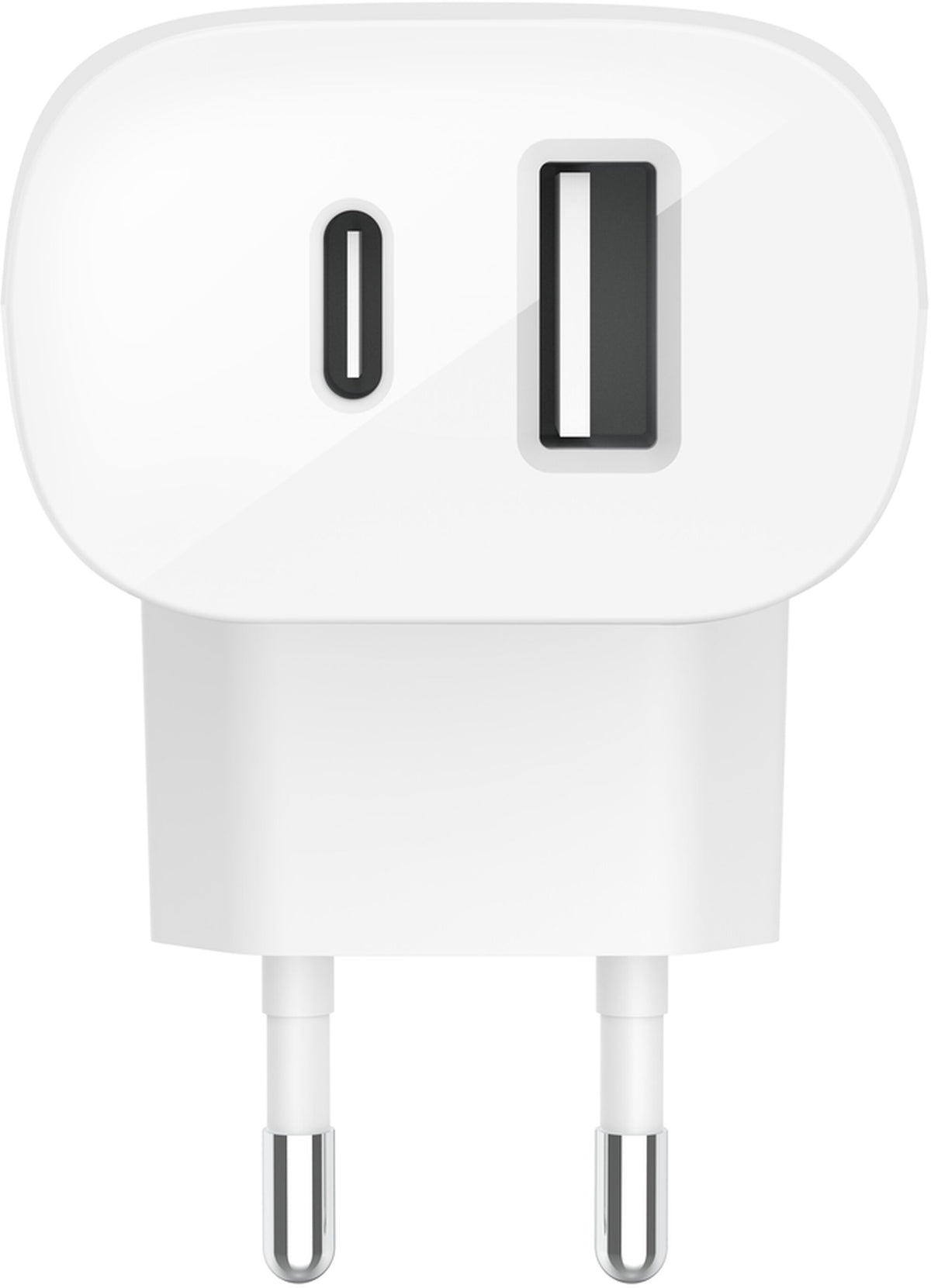 Мрежово зарядно Belkin BoostCharge Dual, 37W, 3A, 1 x USB-A - x USB-C, бяло WCB007vfWH