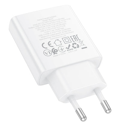 Мрежово зарядно устройство Borofone BN25 Wish, 30W, 3A, 1 x USB-A - 1 x USB-C, бяло 