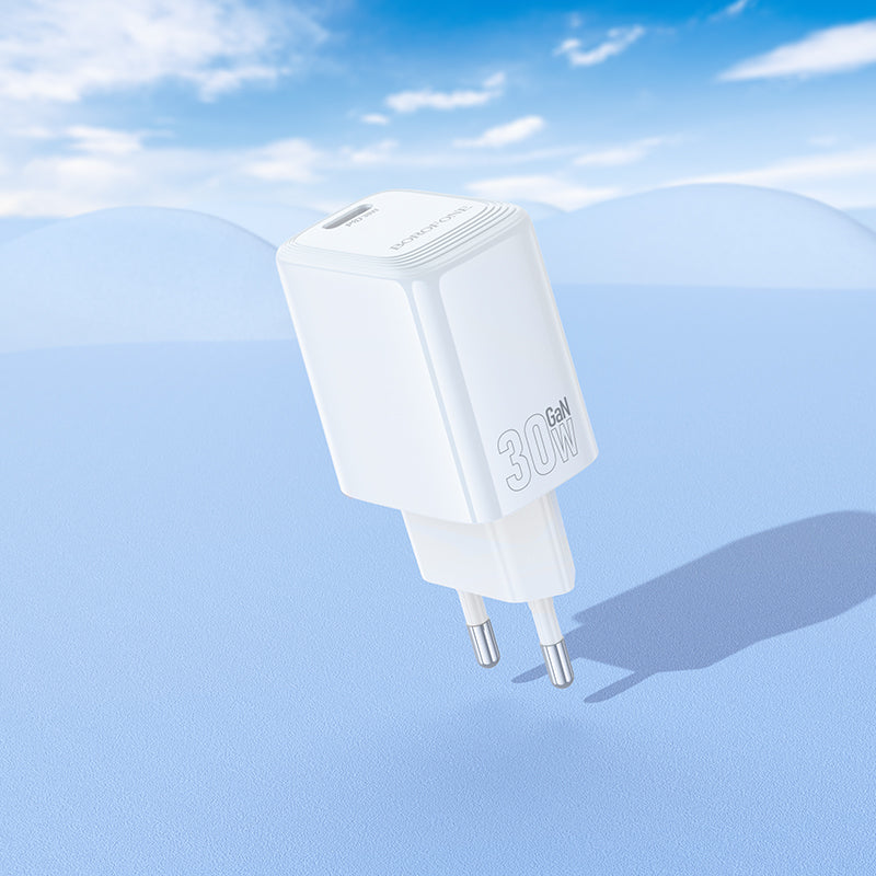 Borofone BN28 Fuente Network Charger, 30W, 3A, 1 x USB-C, White