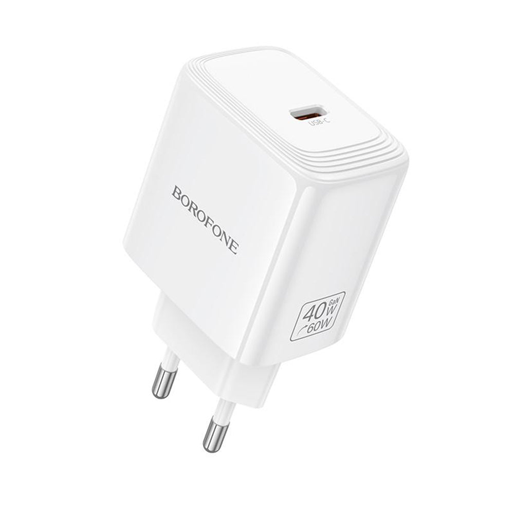 Мрежово зарядно Borofone BN33 Fuente, 40W, 1 x USB-C, бяло