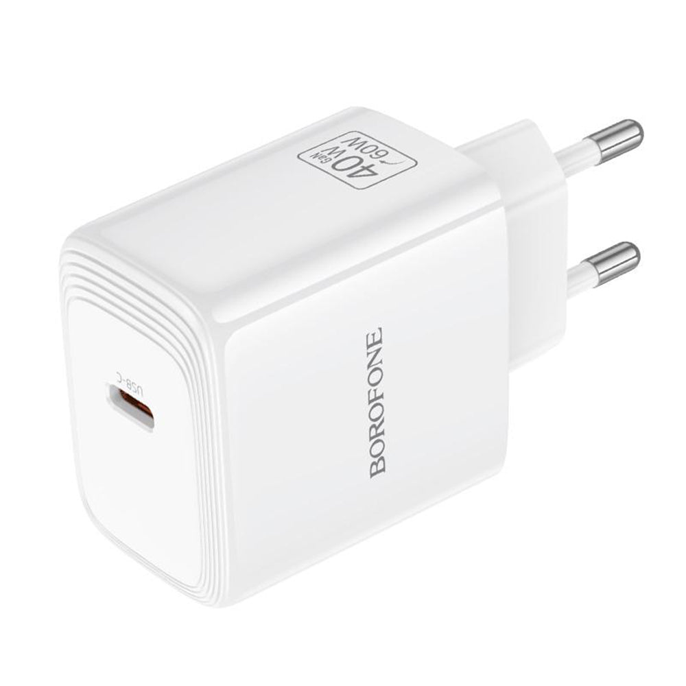 Мрежово зарядно Borofone BN33 Fuente, 40W, 1 x USB-C, бяло