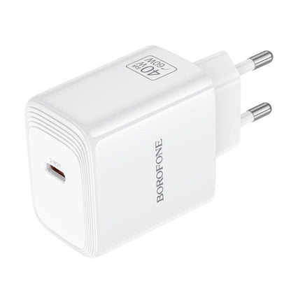 Мрежово зарядно Borofone BN33 Fuente, 40W, 1 x USB-C, бяло