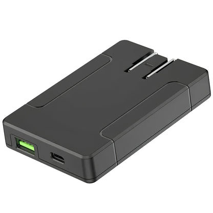 Мрежово зарядно устройство Budi, 65W, 3A, 1 x USB-A - 1 x USB-C, черно, възстановено 