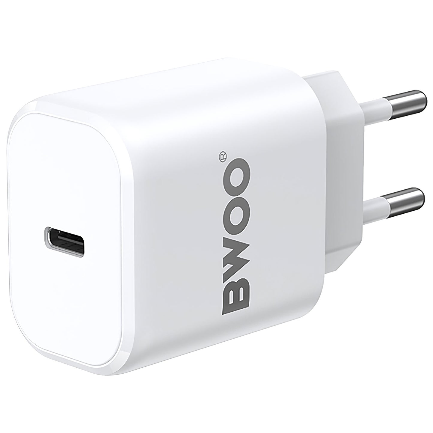 Мрежово зарядно устройство BWOO BO-CDA105, 20W, 3A, 1 x USB-C, бяло 