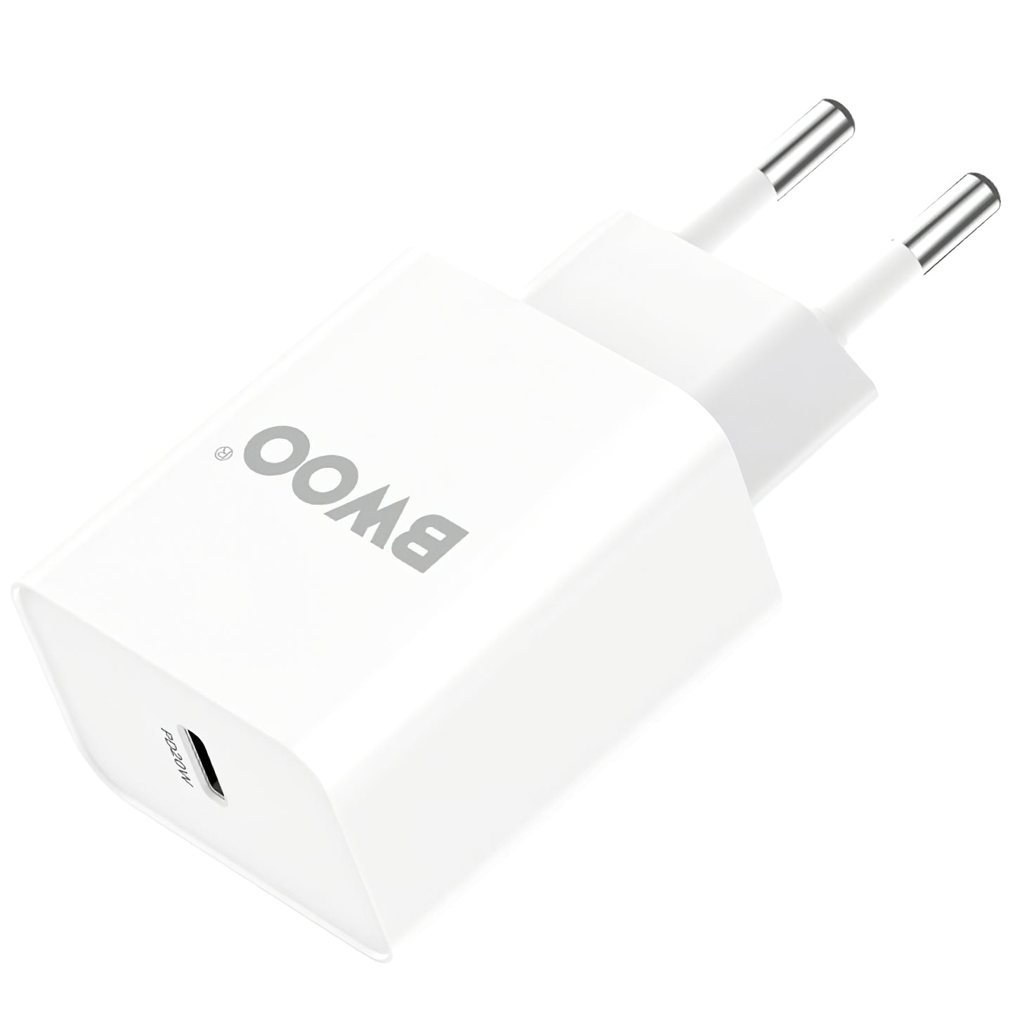 Мрежово зарядно устройство BWOO BO-CDA119, 20W, 4A, 1 x USB-C, бяло 