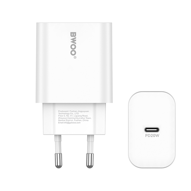 BWOO CDA233 Network Charger, 20W, 3A, 1 x USB-C, White