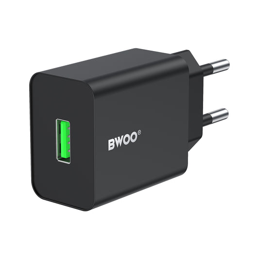 Зарядно за мрежа BWOO CDA249, 12W, 2.4A, 1 x USB-A, Черно