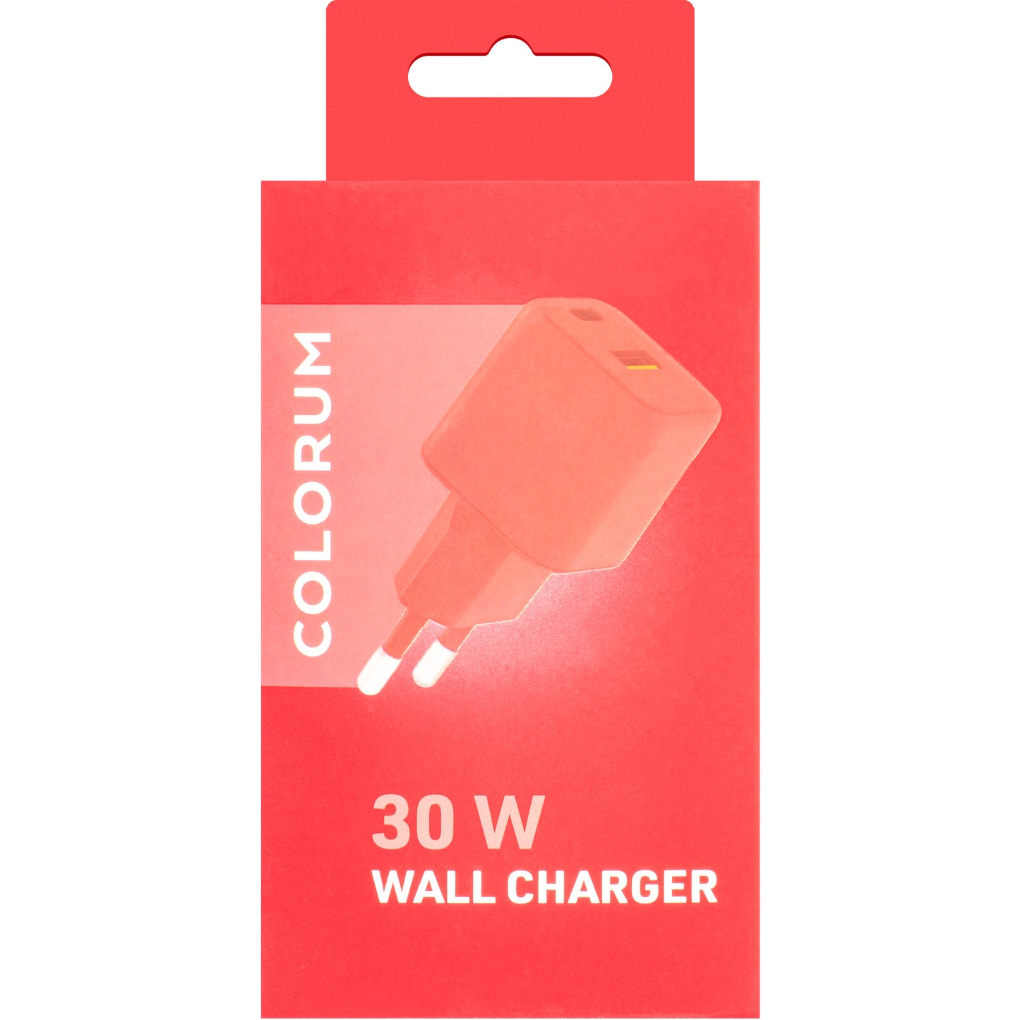 Мрежово зарядно устройство Colourum CLS30-AC-02, 30W, 3A, 1 x USB-A - 1 x USB-C, магента