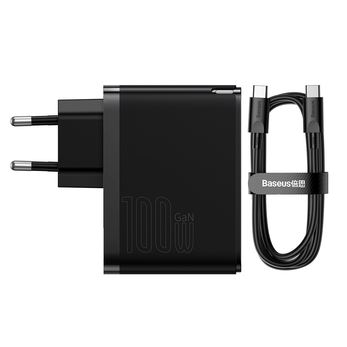 Зарядно устройство за мрежа с кабел USB-C Baseus GaN5 Pro, 100W, 3A, 1 x USB-A - 1 x USB-C, Черно CCGP090201
