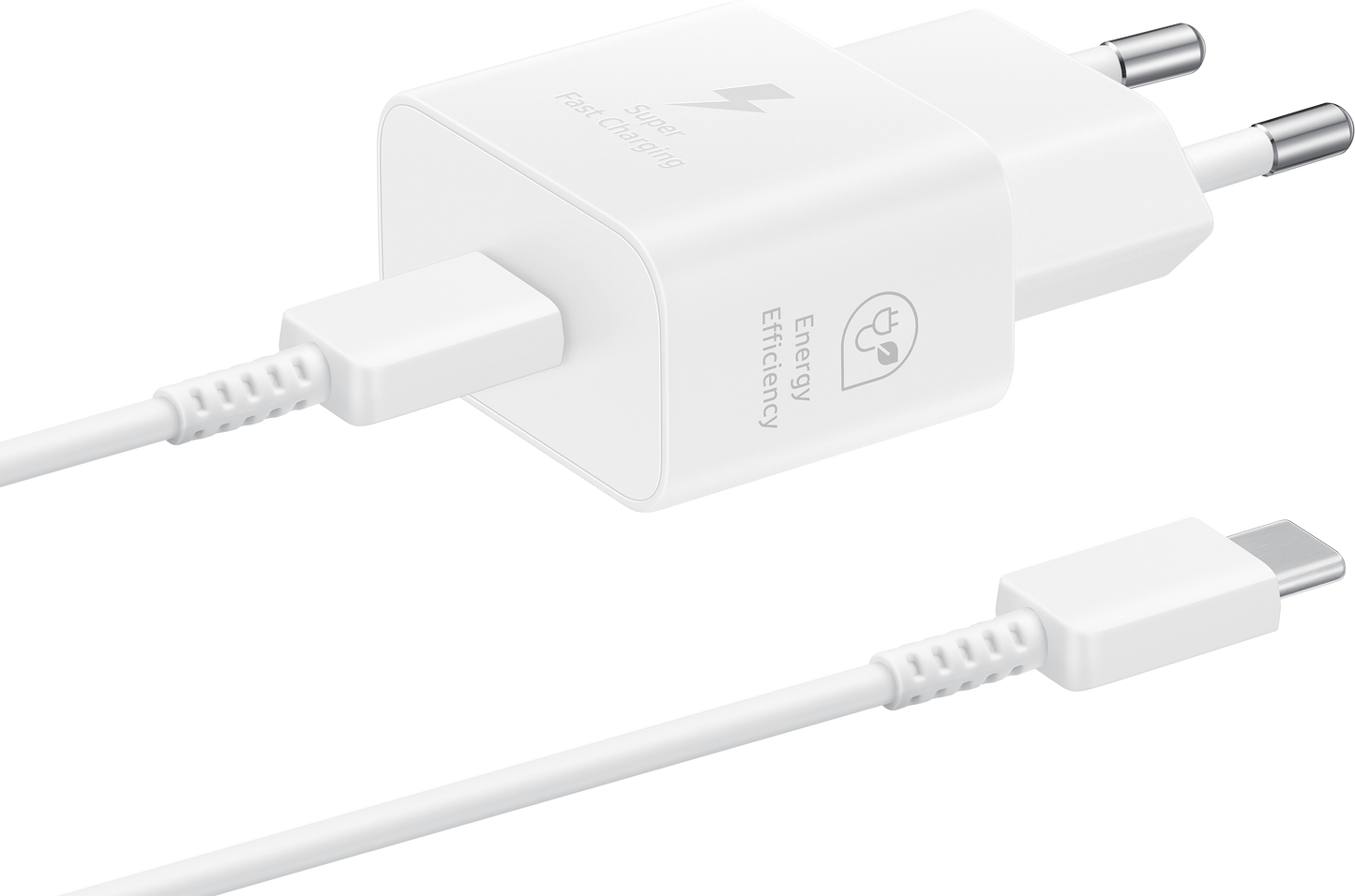 Samsung USB-C кабел Мрежово зарядно устройство Samsung, 25W, 3A, 1 x USB-C, бяло EP-T2510XWEGEU 