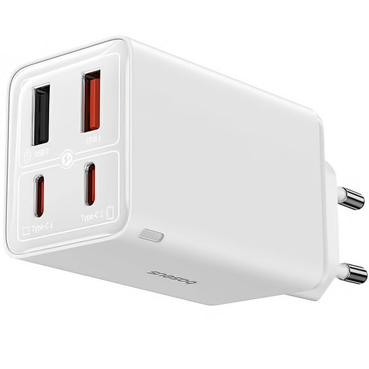 Baseus GaN6 Pro USB-C кабел Мрежово зарядно устройство с USB-C кабел, 100W, 3,25A, 2 x USB-A - 2 x USB-C, бяло P1016270521212-00 