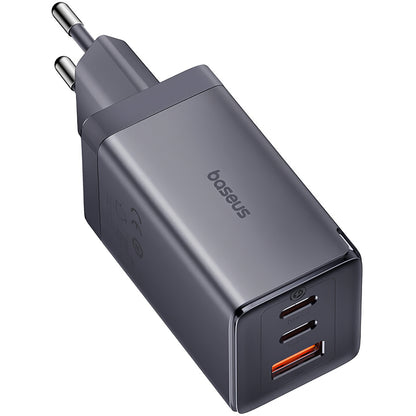 Мрежово зарядно устройство Baseus GaN5 Ultra USB-C Cable с USB-C кабел, 65W, 3,25A, 1 x USB-A - 2 x USB-C, сиво P10110812827-Z1