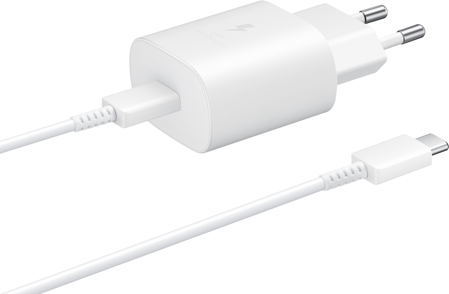 Мрежово зарядно устройство Samsung USB-C с кабел USB-C, 25W, 3A, 1 x USB-C, бяло EP-TA800XWEGWWW