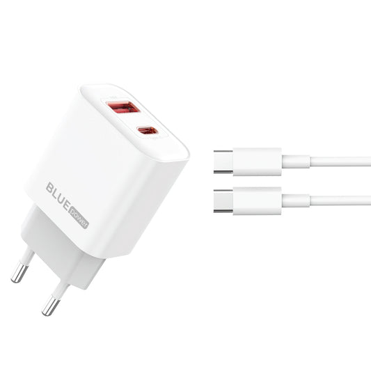 Blue Power BPCE12C USB-C кабелно мрежово зарядно устройство BPCE12C, 20W, 3A, 1 x USB-A - 1 x USB-C, бяло 