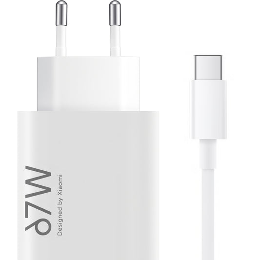 Мрежово зарядно устройство Xiaomi с USB-C кабел, 67W, 6.2A, 1 x USB-A, бяло BHR9465EU