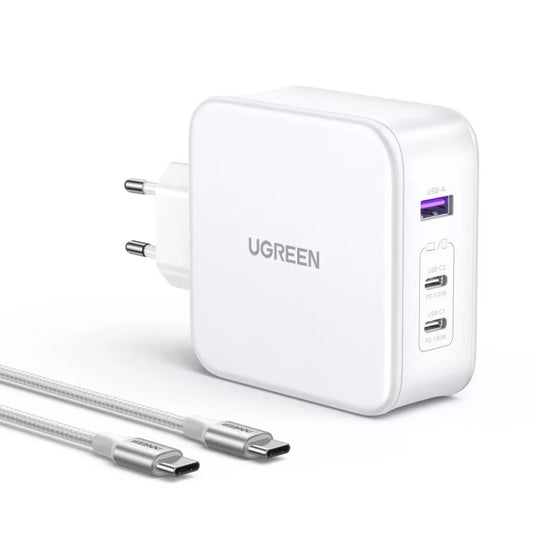 UGREEN CD289, 140W, 5A, 1 x USB-A - 2 x USB-C, бял