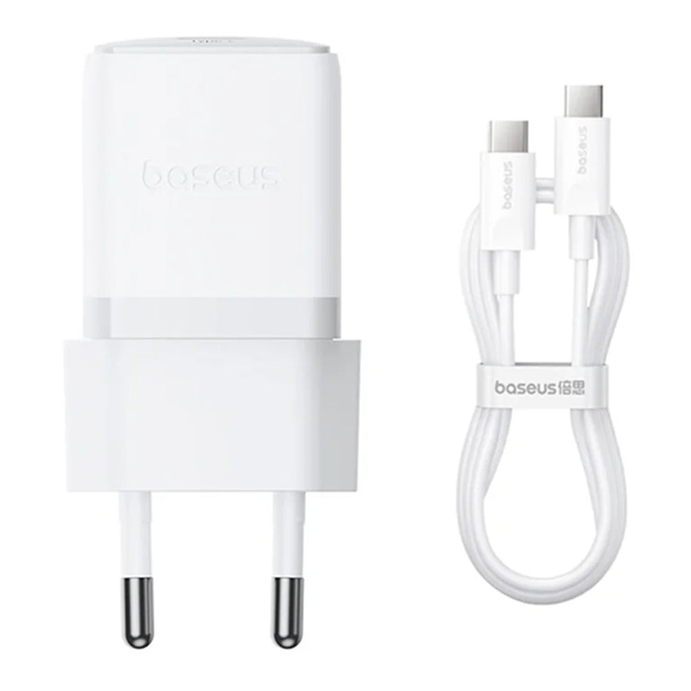 Зарядно за мрежа с USB-C кабел Baseus Palm, 30W, 3A, 1 x USB-C, Бяло P10111605213-01
