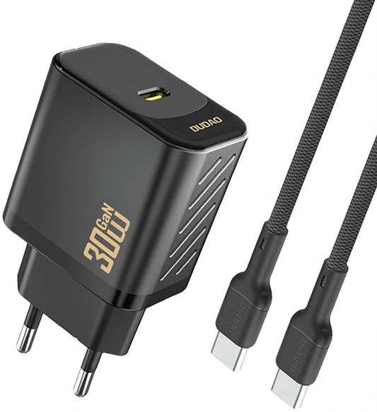 Зарядно устройство с USB-C кабел Dudao A27PCEU, 30W, 3A, 1 x USB-C, Черно
