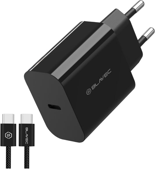Мрежово зарядно с USB-C кабел Blavec BC-14, 30 W, 3 A, 1 x USB-C, черно