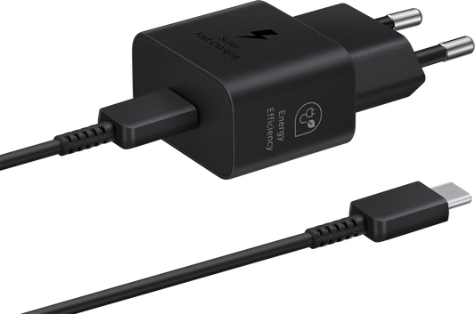 Samsung USB-C кабел Мрежово зарядно устройство Samsung, 25W, 3A, 1 x USB-C, черно EP-T2510XBEGEU