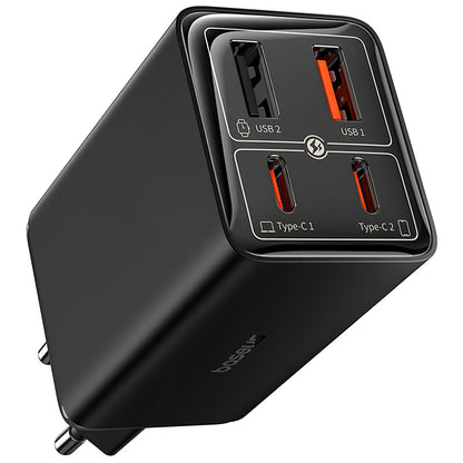 Baseus GaN6 Pro USB-C кабел Мрежово зарядно устройство с USB-C кабел, 100W, 3,25A, 2 x USB-A - 2 x USB-C, черно P10162705112112-00 