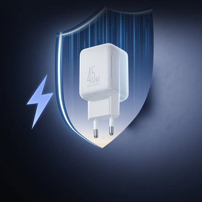 Joyroom JR-TCL05 USB-C Network Charger with Cable, 45W, 3A, 2 x USB-C, White
