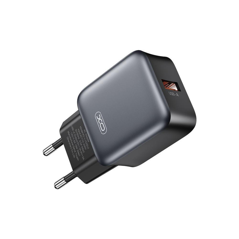 Мрежово зарядно устройство с USB-C кабел XO Design L152, 18W, 3A, 1 x USB-A, Черно