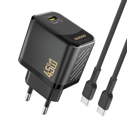 Мрежово зарядно устройство с USB-C кабел Dudao A28C, 45W, 3A, 1 x USB-C, Черно