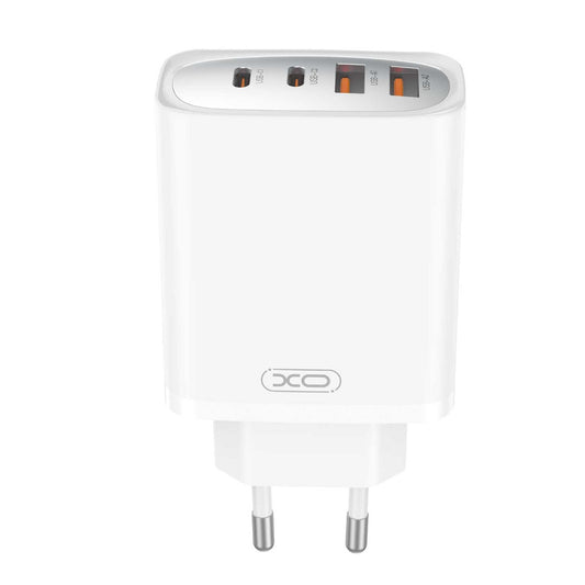 Network Charger with USB-C Cable XO Design CE22, 45W, 3A, 2 x USB-A - 2 x USB-C, White