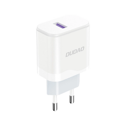 Мрежов заряден уред с USB-C кабел Dudao A20EU, 18W, 3A, 1 x USB-A, Бял