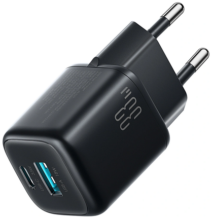 Joyroom JR-TG7 Network Charger with Lightning Cable, 33W, 3A, 1 x USB-A - 1 x USB-C, Black