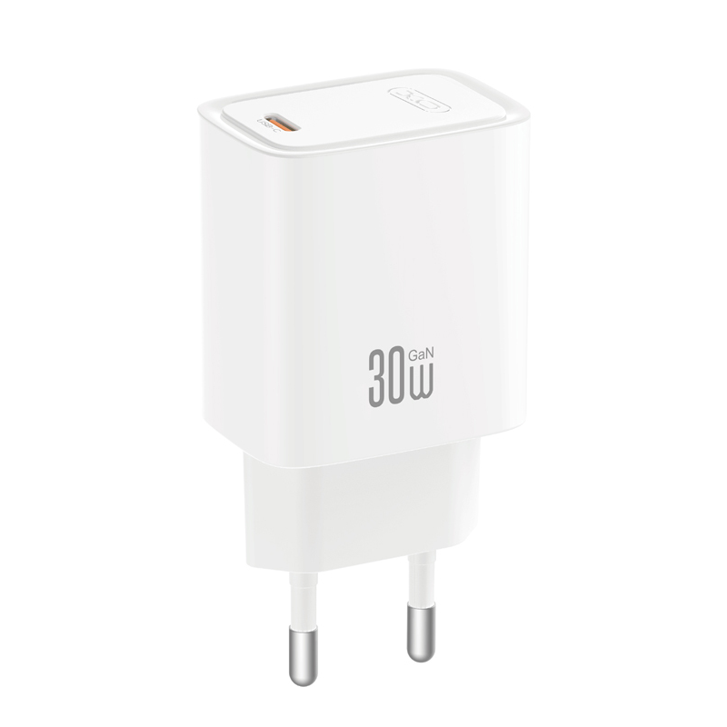Мрежово зарядно с USB-C кабел XO Design CE53, 30 W, 3 A, 1 x USB-C, бяло