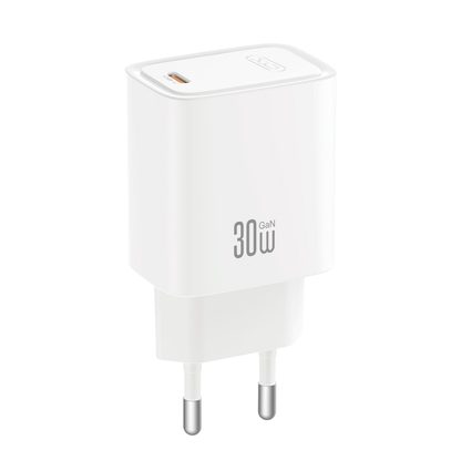Мрежово зарядно с USB-C кабел XO Design CE53, 30 W, 3 A, 1 x USB-C, бяло