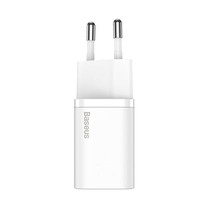 Мрежово зарядно устройство Baseus Super Si с Lightning кабел, 20W, 3A, 1 x USB-C, бяло TZCCCSUP-B02 