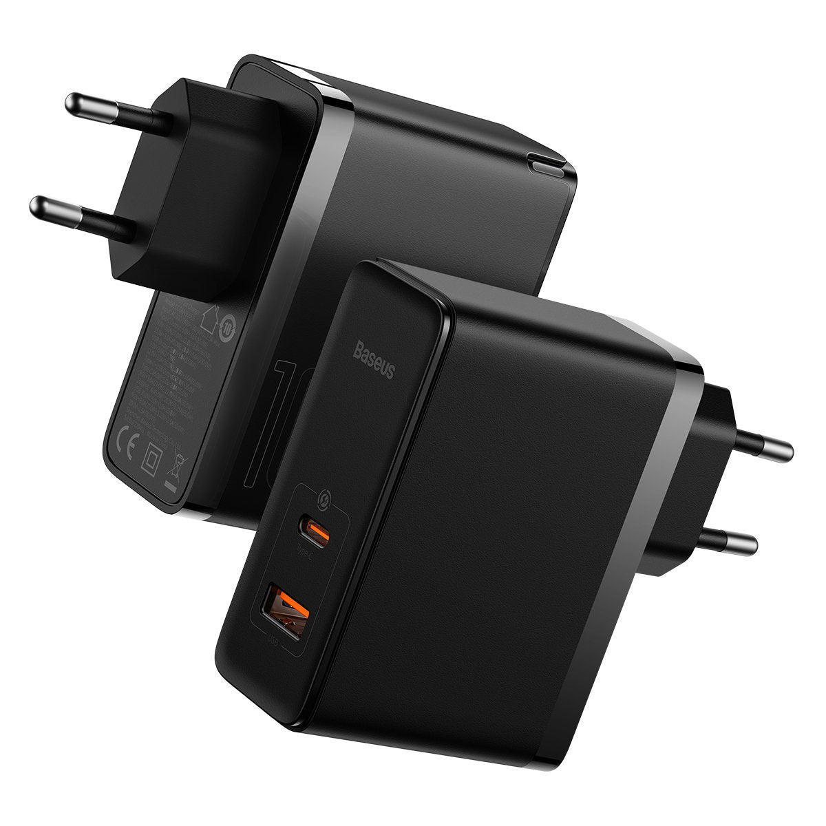 Зарядно устройство за мрежа с кабел USB-C Baseus GaN5 Pro, 100W, 3A, 1 x USB-A - 1 x USB-C, Черно CCGP090201