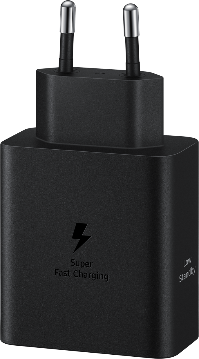 Мрежово зарядно устройство Samsung с USB-C кабел, 50W, 3A, 2 x USB-C, черно EP-T5020XBEGEU