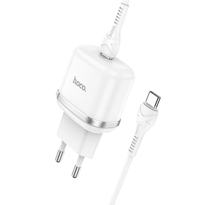 HOCO Victorious N24, 20W, 3A, 1 x USB-C, 20W, 1 x USB-C, бял 