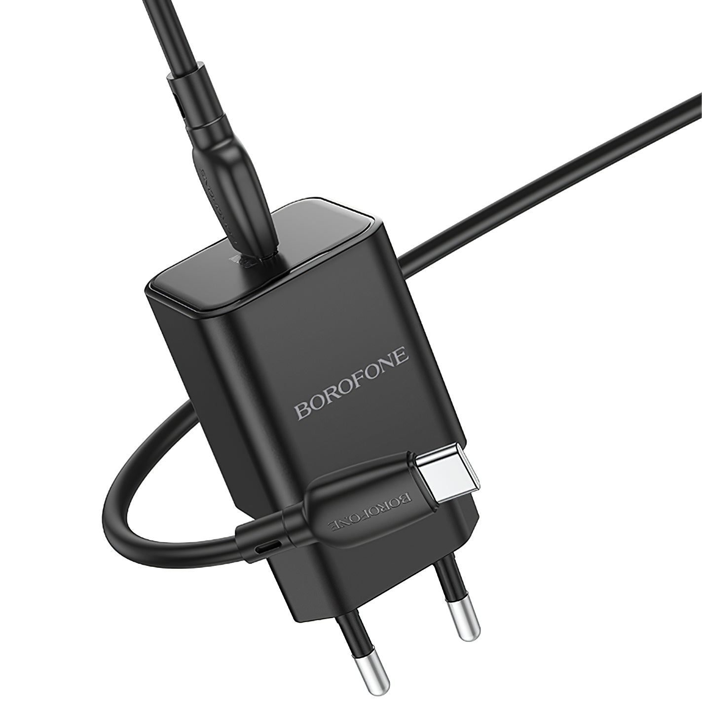 Мрежово зарядно устройство с USB-C кабел Borofone BN13 Safety, 30W, 3A, 1 x USB-C, черно 