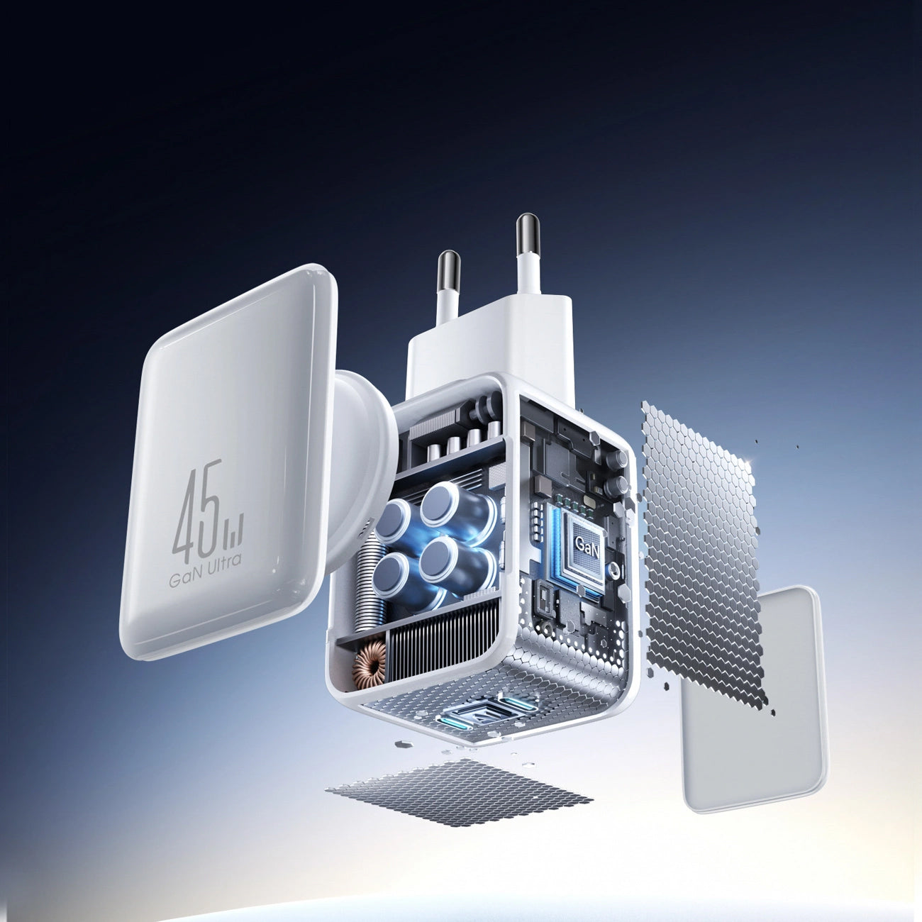 Joyroom JR-TCL05 USB-C Network Charger with Cable, 45W, 3A, 2 x USB-C, White