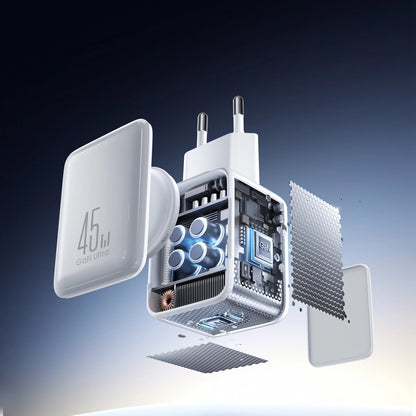 Joyroom JR-TCL05 USB-C Network Charger with Cable, 45W, 3A, 2 x USB-C, White