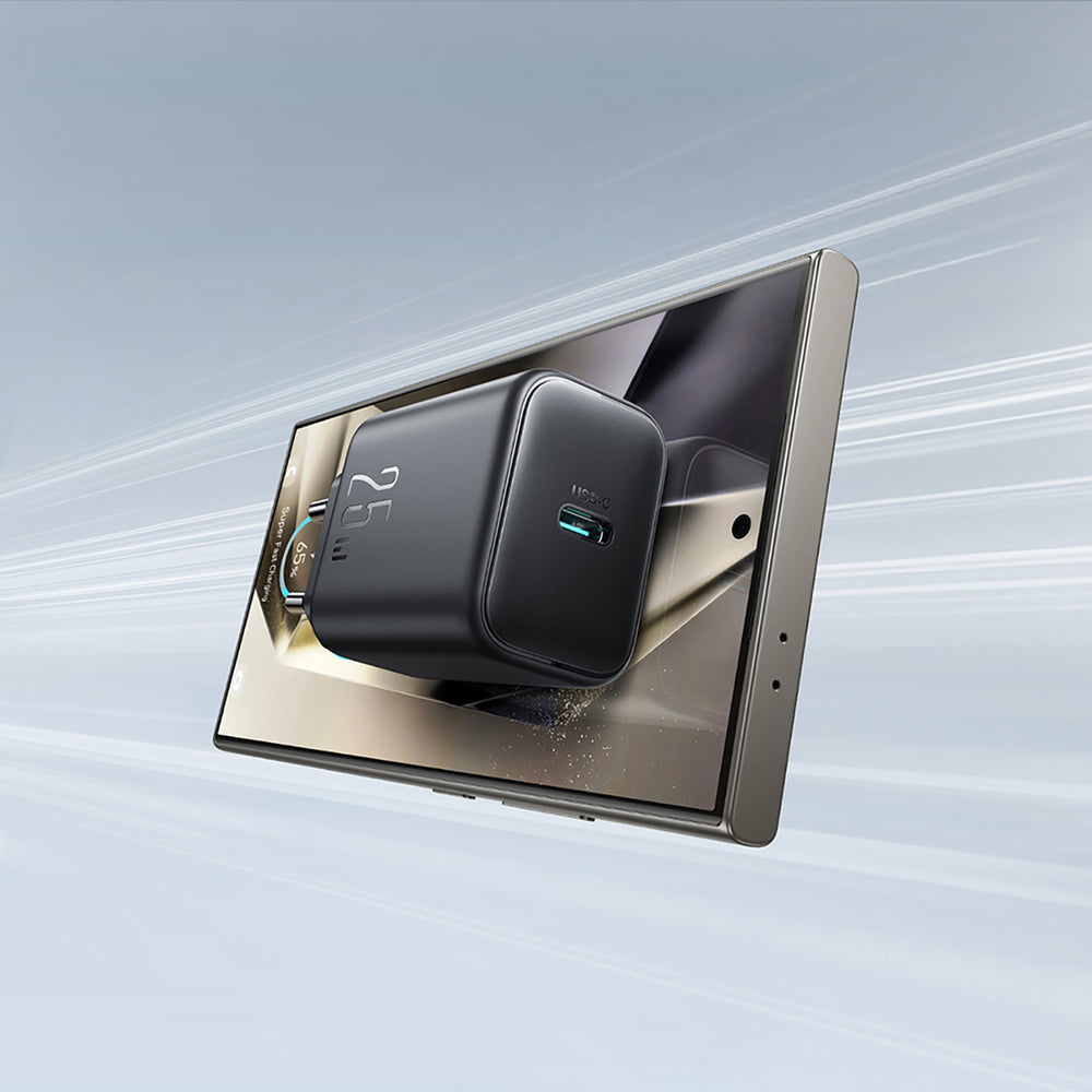 Зарядно за мрежа с USB-C кабел Joyroom JR-TCF23, 25W, 3A, 1 x USB-C, Черно