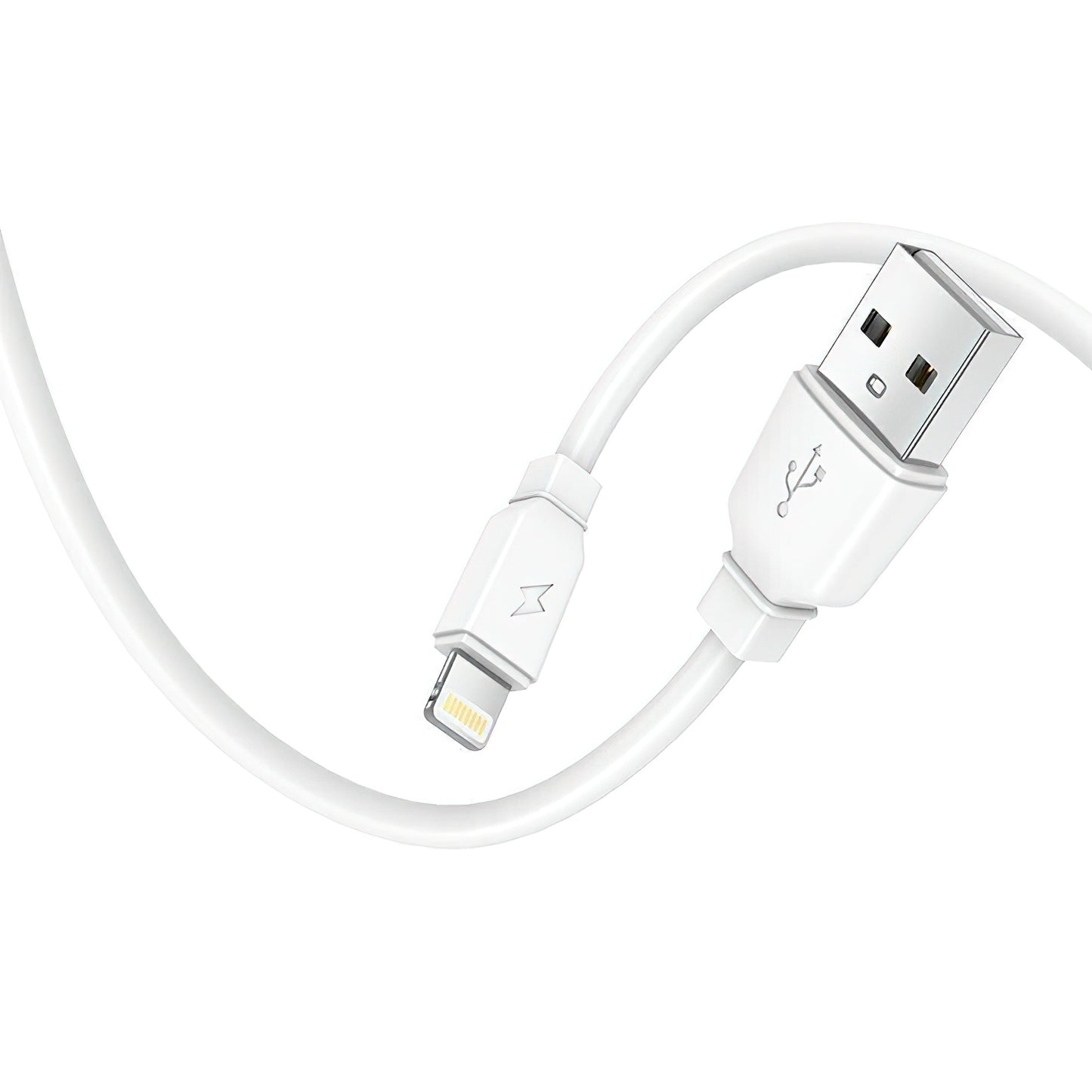 Зарядно устройство за мрежа с кабел Lightning Prestico F9S, 12W, 2.4A, 1 x USB-A, Бяло