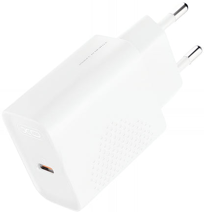 Зарядно за мрежа с кабел USB-C XO Design L162, 30W, 3A, 1 x USB-C, Бяло