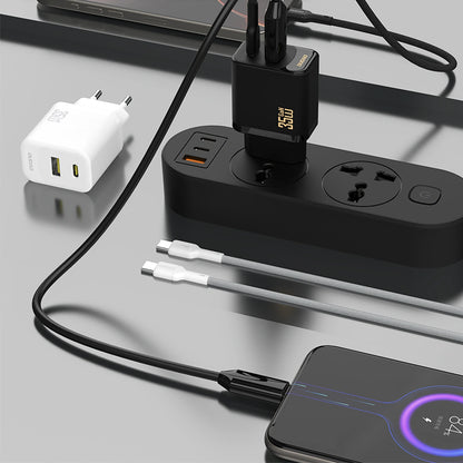 Зарядно за мрежа с USB-C кабел Dudao A27 Max, 35W, 1 x USB-A - 1 x USB-C, Черно