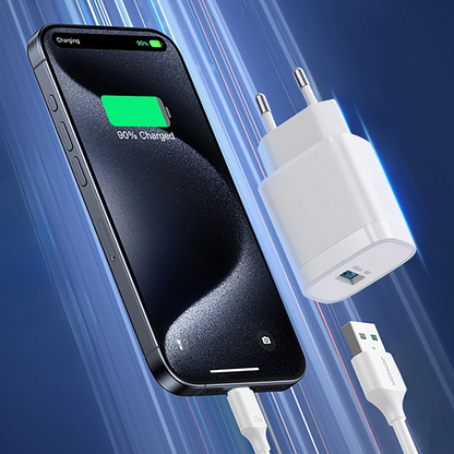 Зарядно устройство с USB-C кабел Joyroom JR-TF4, 18W, 3A, 1 x USB-A, бяло