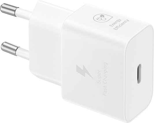 Samsung USB-C кабел Мрежово зарядно устройство Samsung, 25W, 3A, 1 x USB-C, бяло EP-T2510XWEGEU