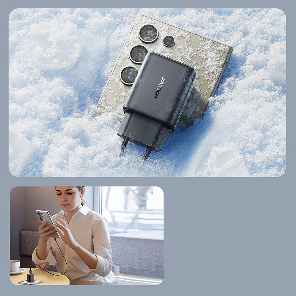 Зарядно за мрежа с USB-C кабел Joyroom JR-TCF23, 25W, 3A, 1 x USB-C, Черно